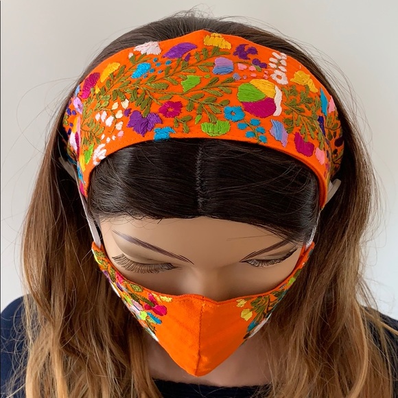 Combo Face Mask and Headband with Buttons for Mask - Picture 4 of 9